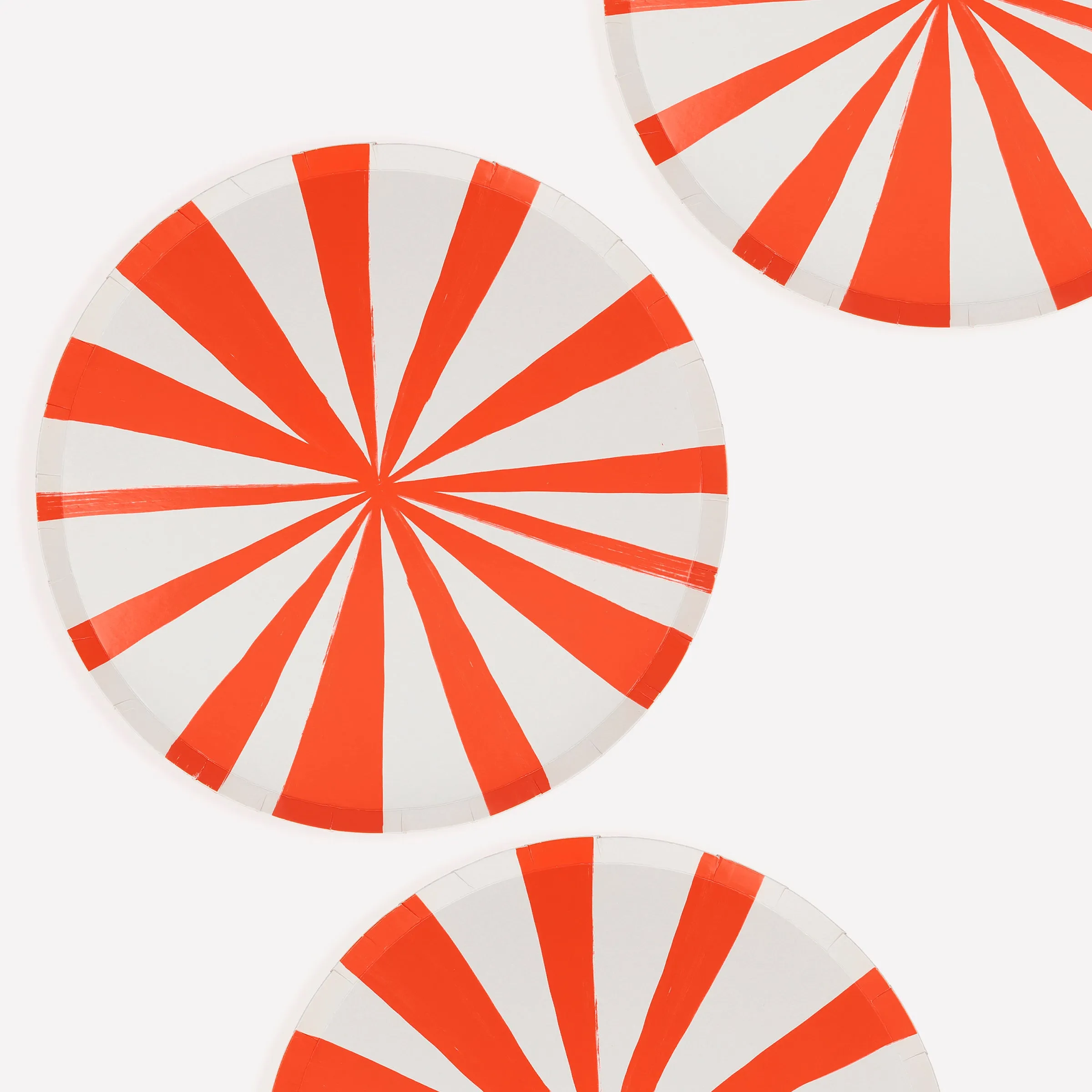 Red Stripe Dinner Plates (x 8)