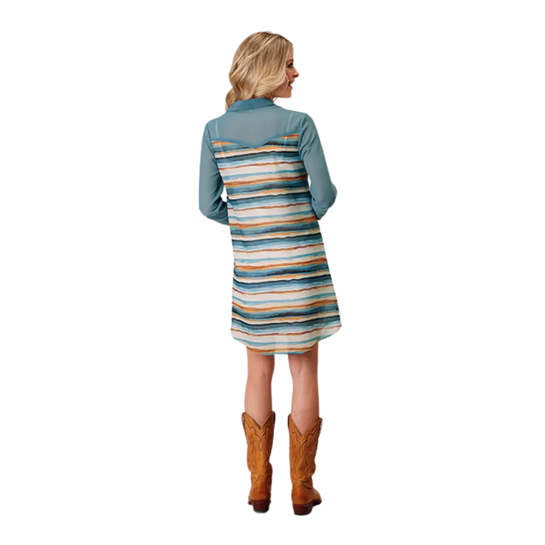 Roper Women's Watercolor Stripe Print Dress