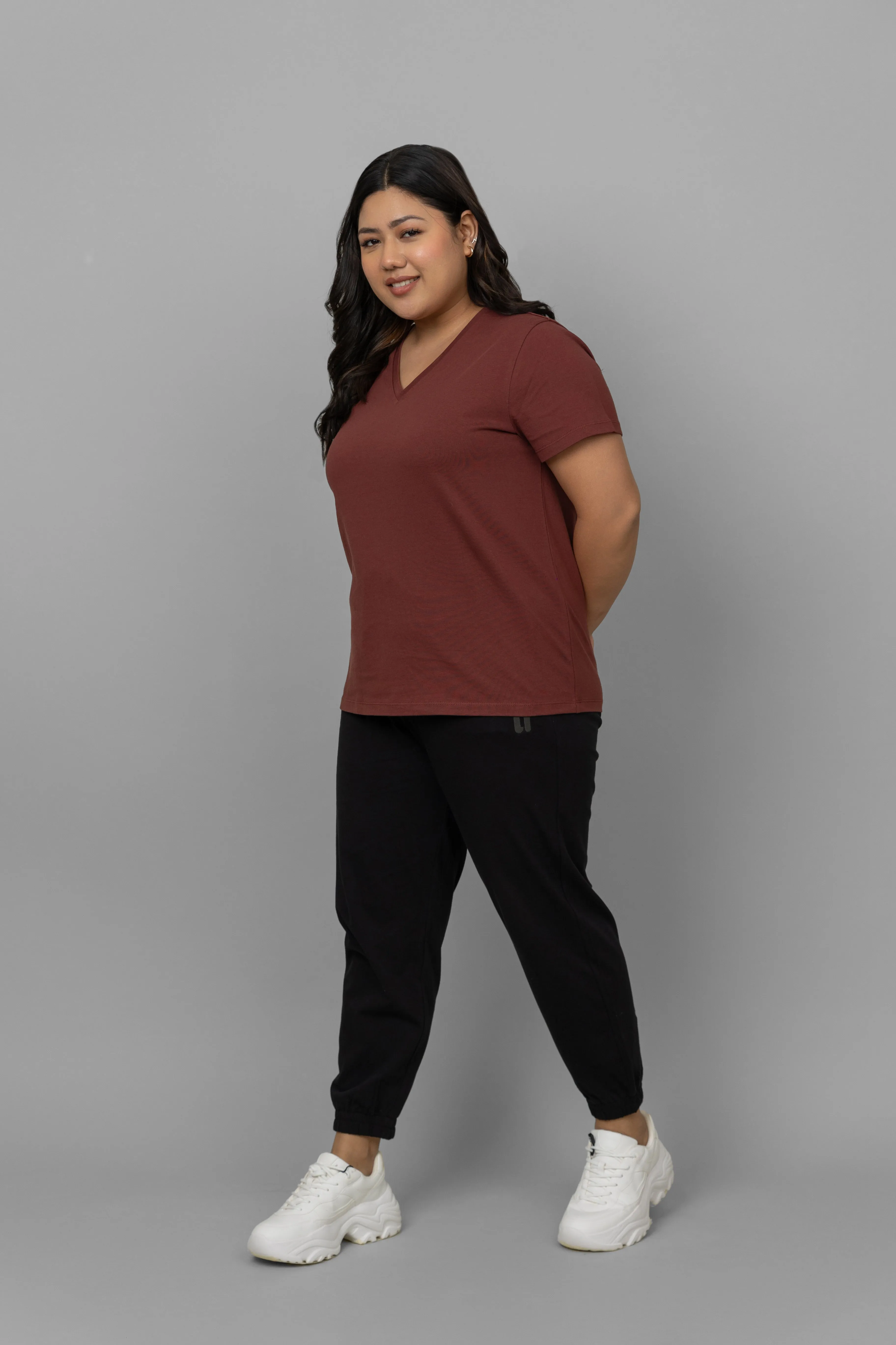 Rust V-Neck Tee