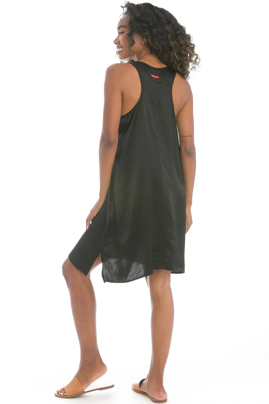 Satin A-Line Tank Dress