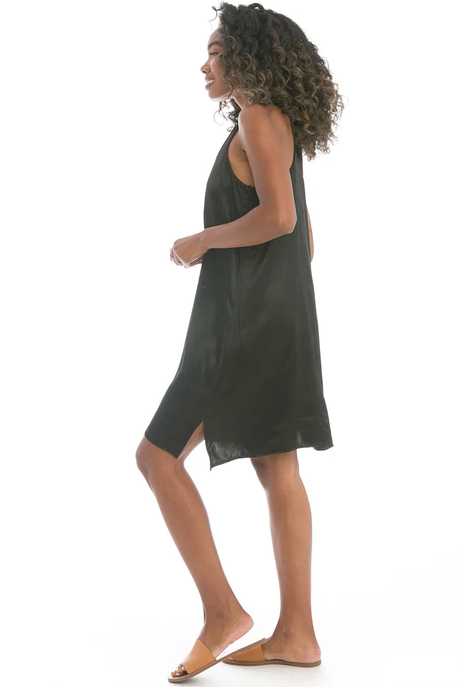 Satin A-Line Tank Dress