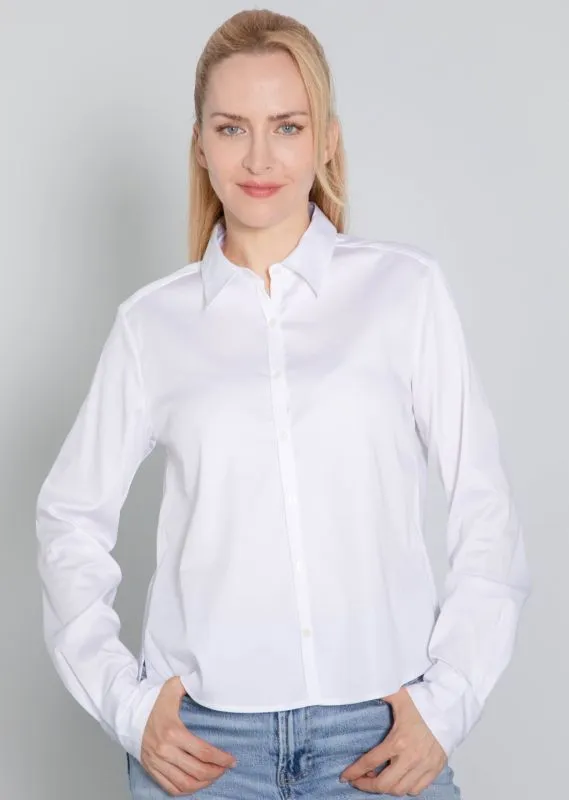 SIA COTTON STRETCH BLOUSE - WHITE