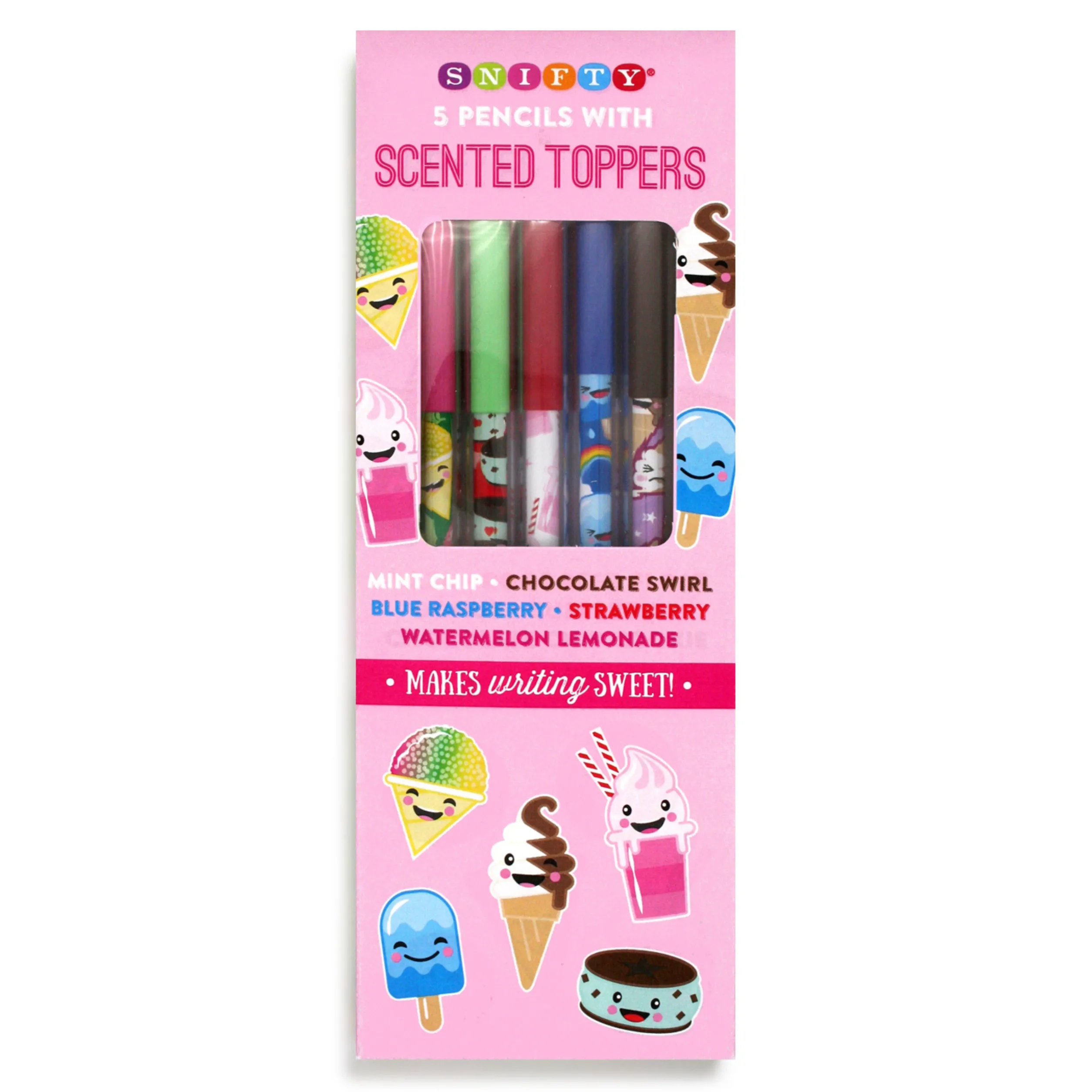 Snifty Set of 5 Pencils with Scented Toppers