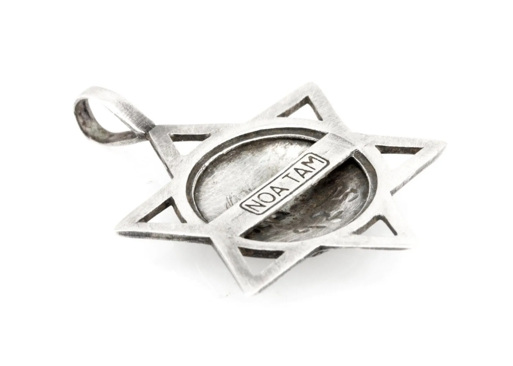 Star Of David With White Lily Medallion