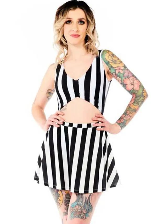 Stripes [Black/White] | SWIM SKIRT**