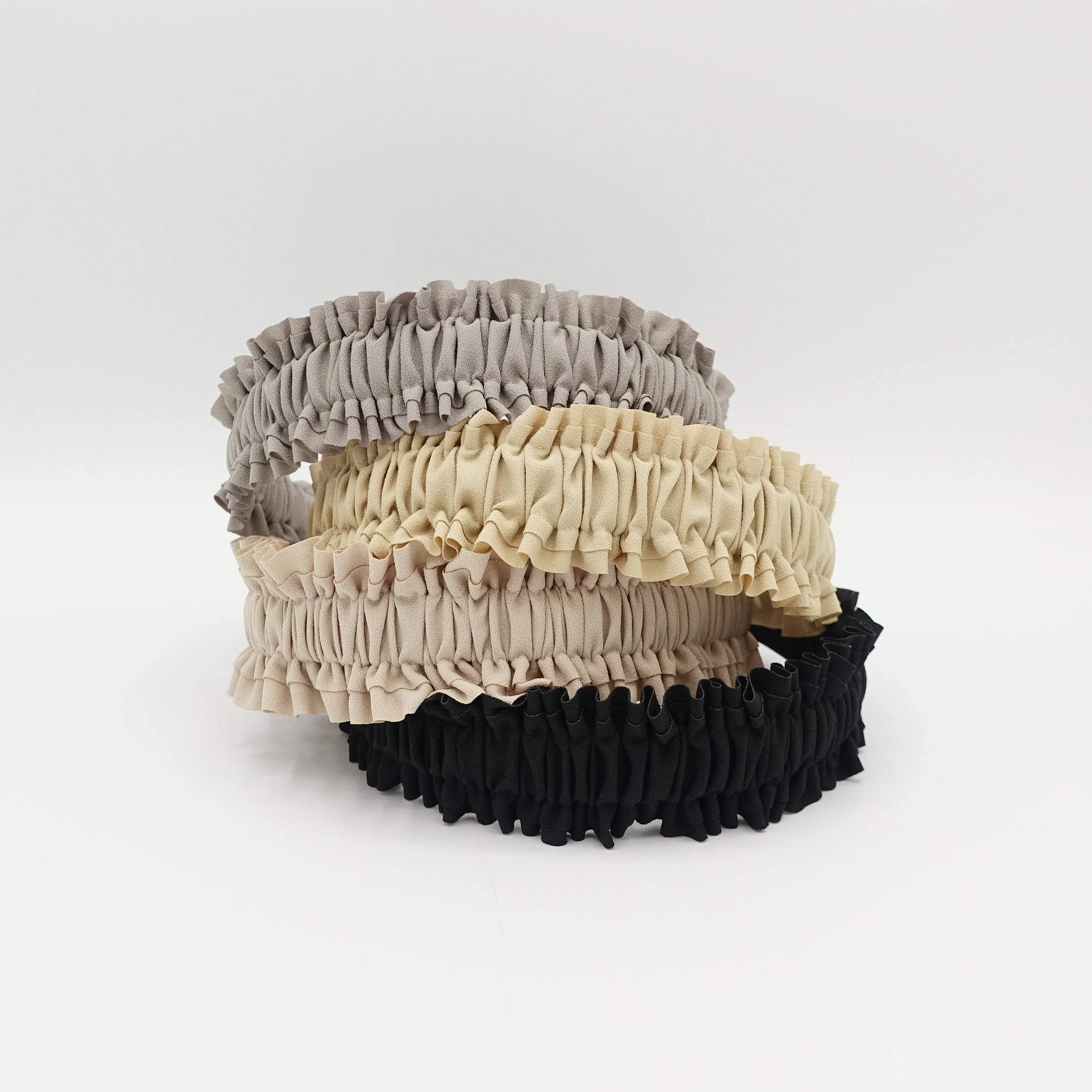 thin pleated sewn headband quality hairband hair accessory for women