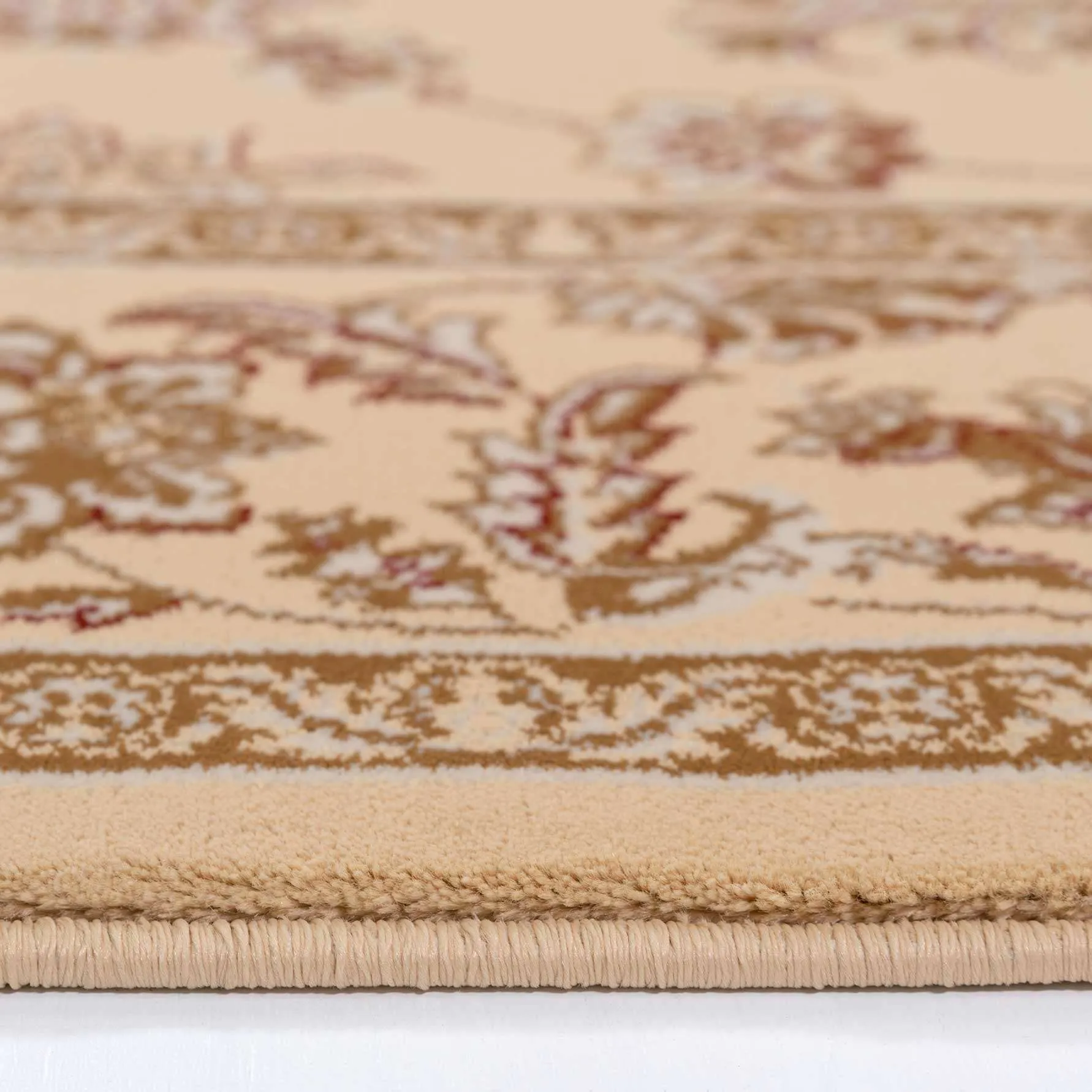 Traditional Cream Motif Bordered Rug - Dana