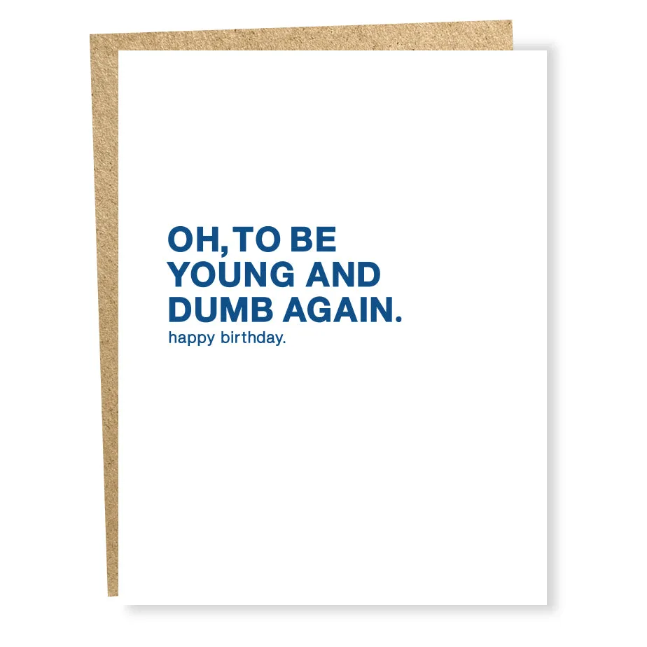 young and dumb card
