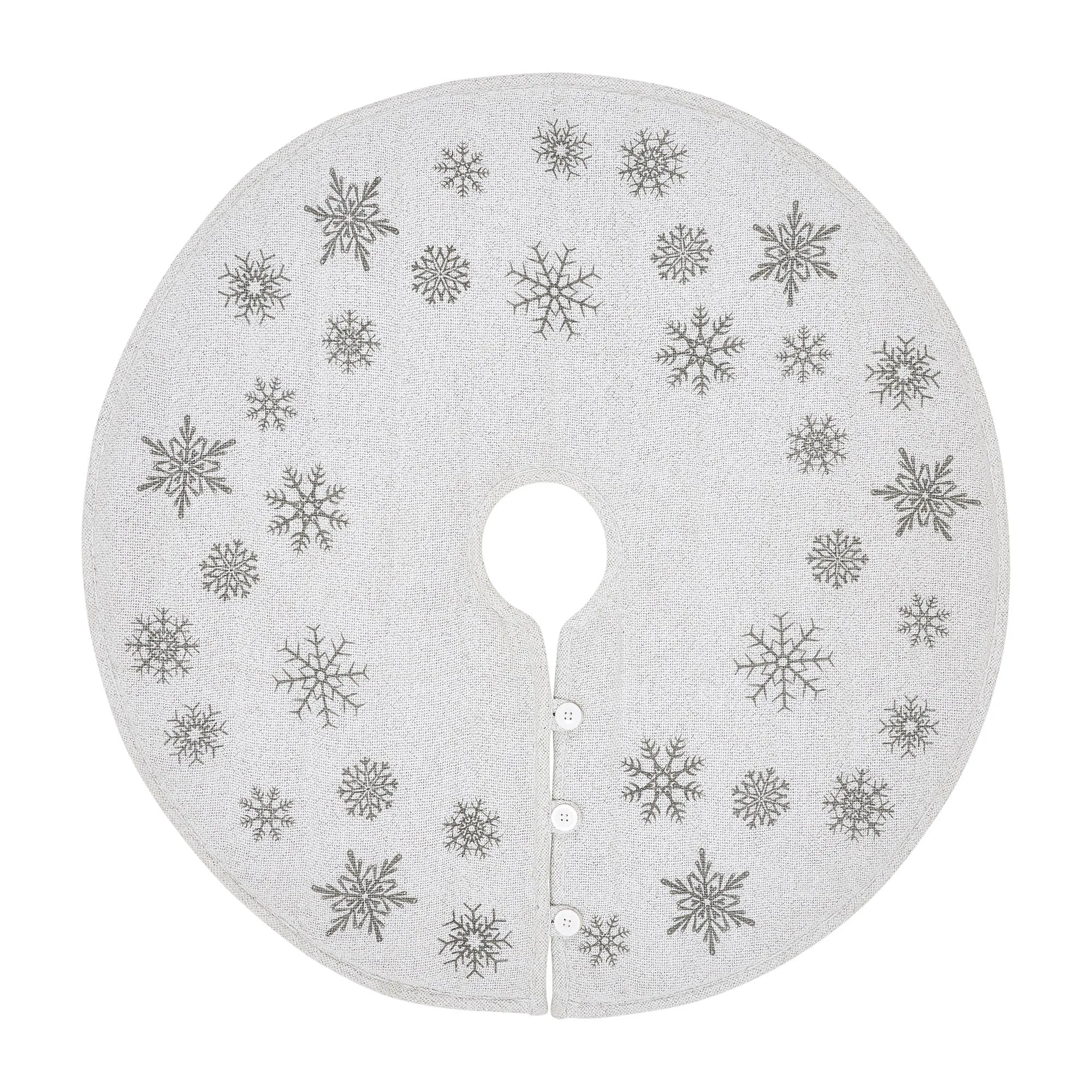 Yuletide Burlap Antique White Snowflake Tree Skirt