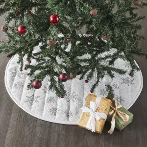 Yuletide Burlap Antique White Snowflake Tree Skirt