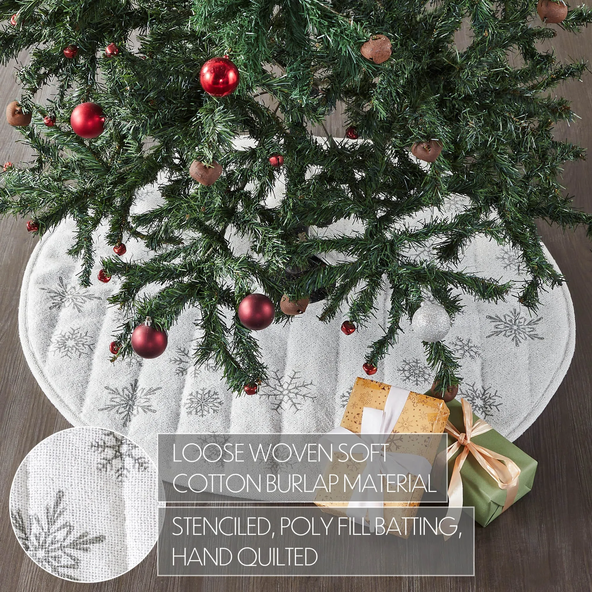 Yuletide Burlap Antique White Tree Skirt 36"