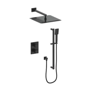 ZLINE Crystal Bay Thermostatic Shower System In Matte Black CBY-SHS-T2-MB