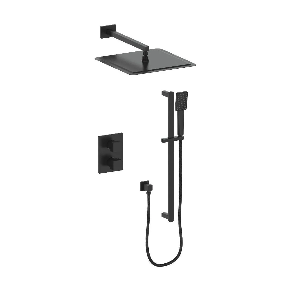 ZLINE Crystal Bay Thermostatic Shower System In Matte Black CBY-SHS-T2-MB